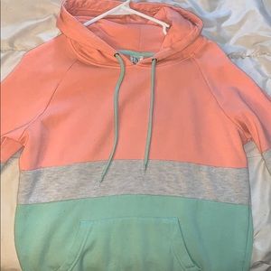 Zumiez pink/gray/mint hoodie